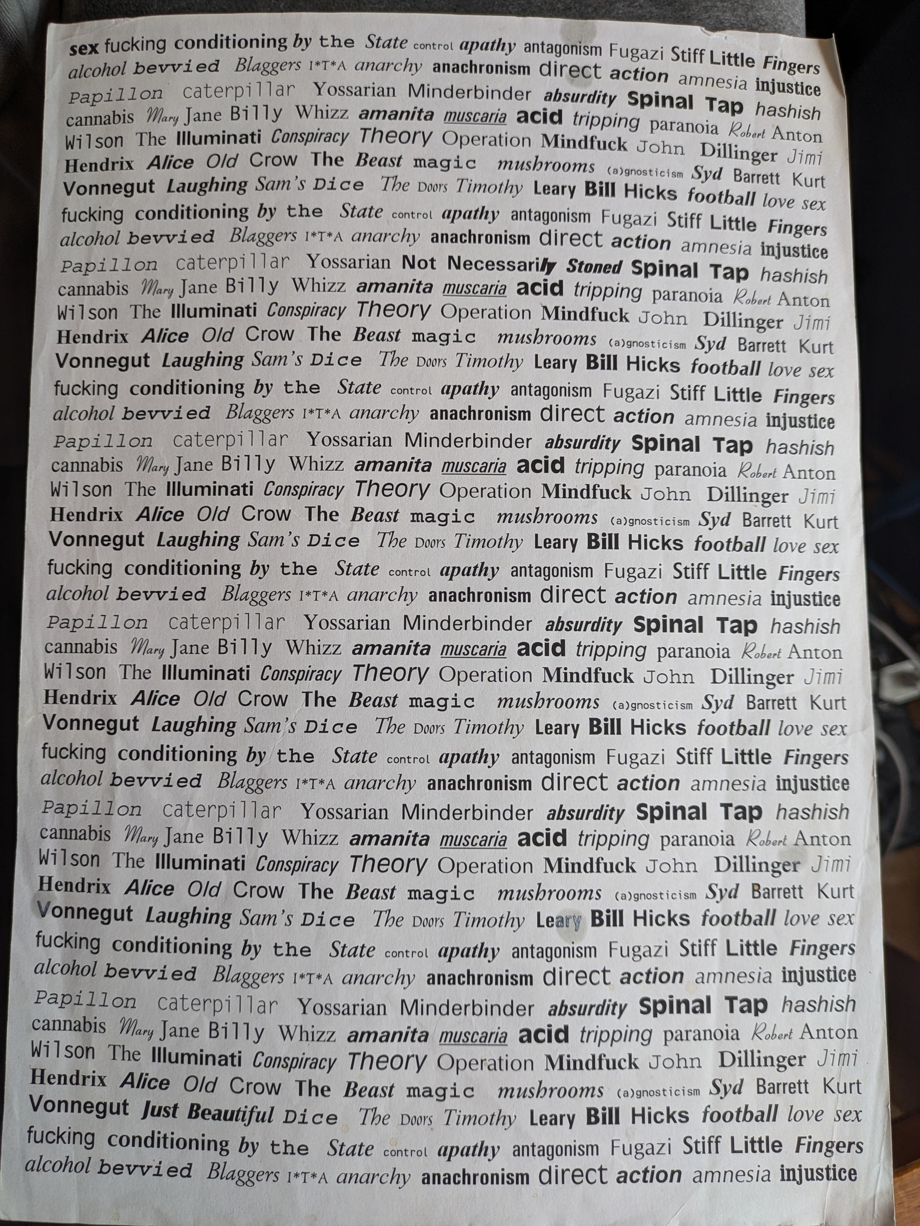Cultural influences word collage from Hovercraft era
